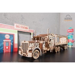 UGEARS Maquette en bois, la remorque du camion américain de Ugears. Puzzles 3d en bois