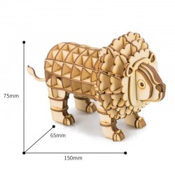 Robotime Puzzle 3d animaux, le Lion, Robotime Puzzles 3d en bois