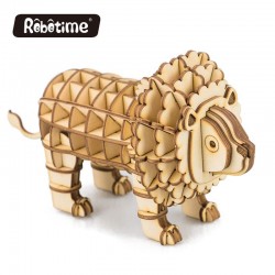Robotime Puzzle 3d animaux, le Lion, Robotime Puzzles 3d en bois
