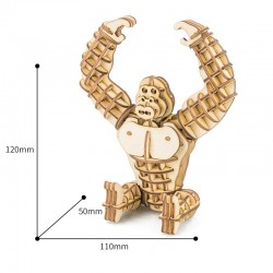 Robotime Puzzle 3d animaux, le Gorille, Robotime Puzzles 3d en bois