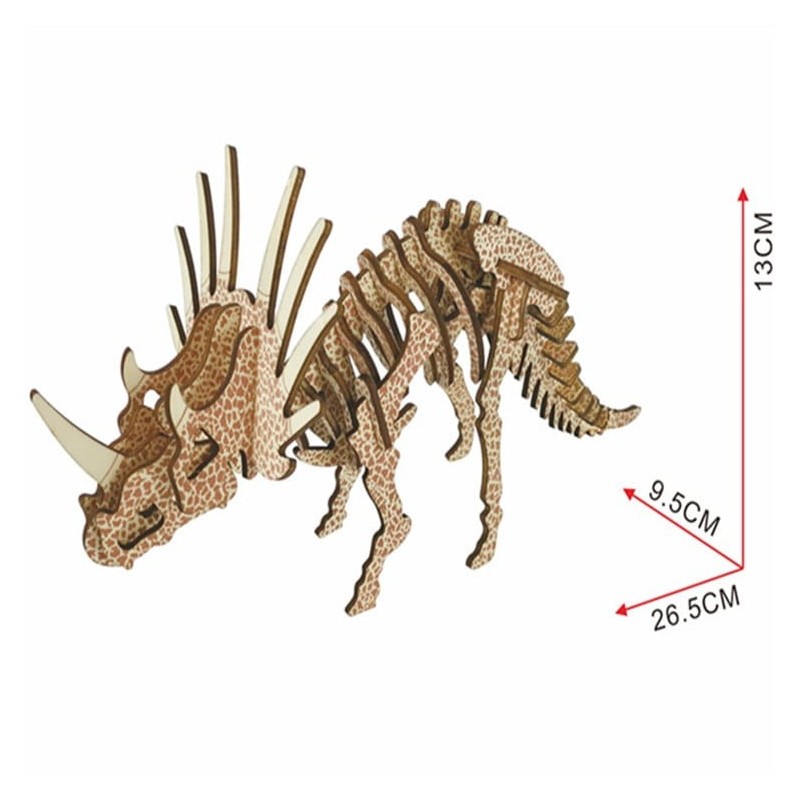  Triceratops, modèle en bois à décorer Animaux, dinosaures, insectes