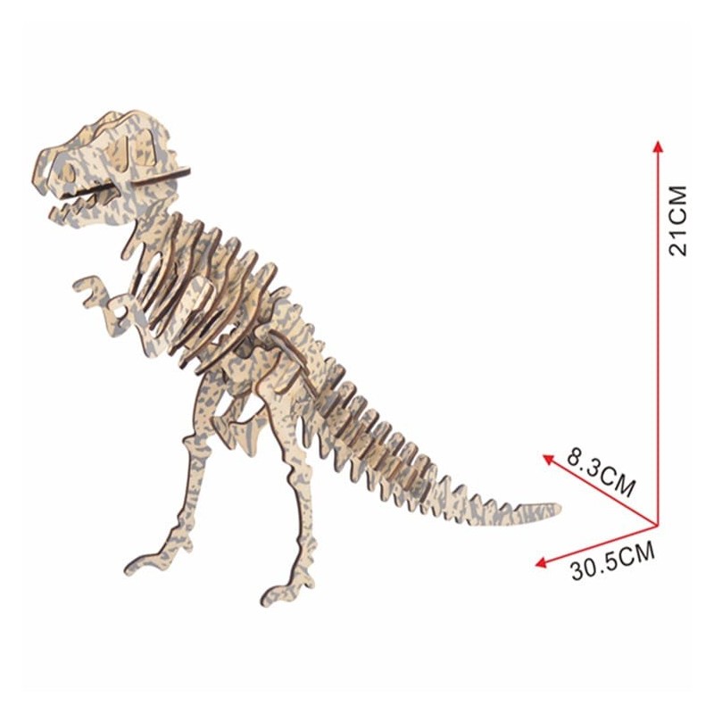  T REX, modèle en bois à assembler Puzzles 3d en bois
