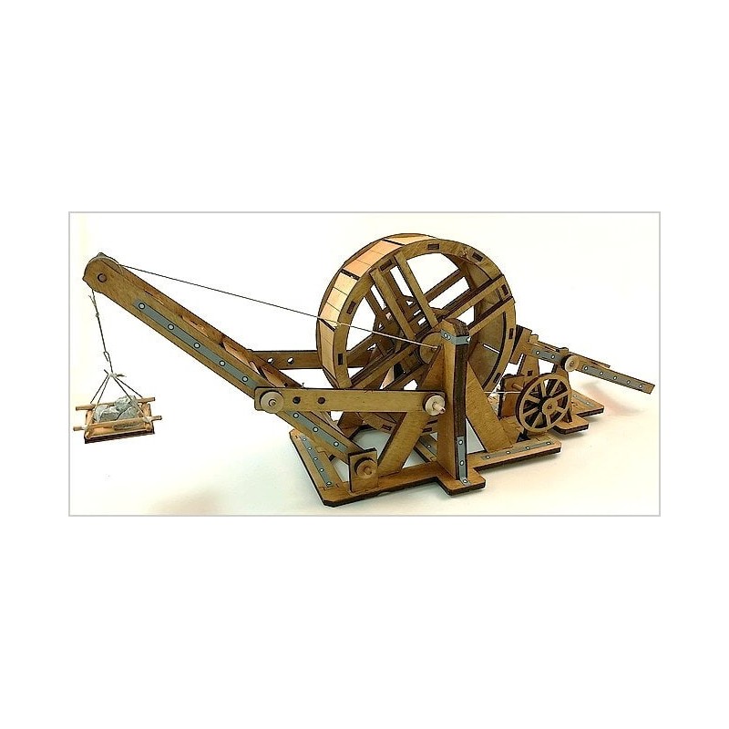 Esprit Maquette Maquette Médiévale fonctionnelle, grande grue à tambour Maquettes en bois