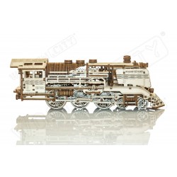WOODEN.CITY Maquette en bois, locomotive et son tender, Wooden City Locomotives