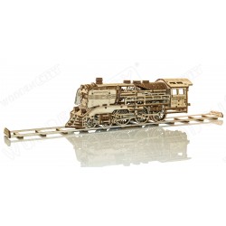 WOODEN.CITY Maquette en bois, locomotive et son tender, Wooden City Locomotives