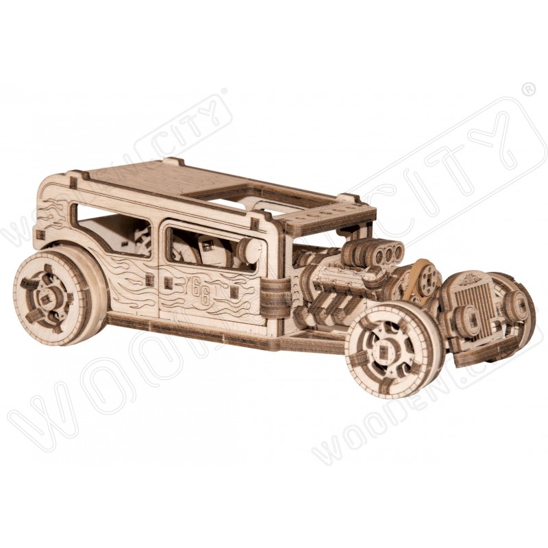 WOODEN.CITY Maquette mécanique de HotRod, en bois Accueil