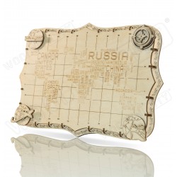 WOODEN.CITY Mini carte du monde Wooden City, modèle avec mots Décoration
