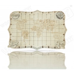WOODEN.CITY Mini carte du monde Wooden City, modèle avec mots Décoration