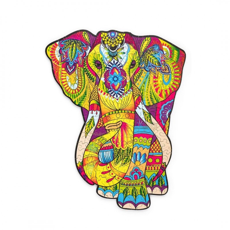 WOOD TRICK Puzzle Mandala en bois , Eléphant Splendide Puzzles en bois