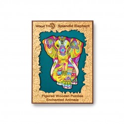 WOOD TRICK Puzzle Mandala en bois , Eléphant Splendide Puzzles en bois