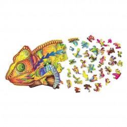 WOOD TRICK Puzzle en bois, Caméléon Multicolore Puzzles en bois