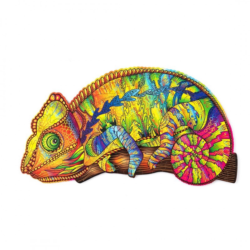 WOOD TRICK Puzzle en bois, Caméléon Multicolore Puzzles en bois