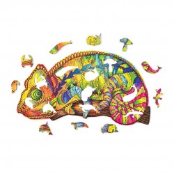 WOOD TRICK Puzzle en bois, Caméléon Multicolore Puzzles en bois