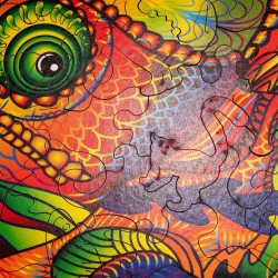 WOOD TRICK Puzzle en bois, Caméléon Multicolore Puzzles en bois