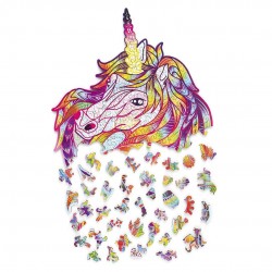 WOOD TRICK Puzzle en bois, Licorne scintillante, woodTrick Puzzles en bois