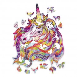 WOOD TRICK Puzzle en bois, Licorne scintillante, woodTrick Puzzles en bois