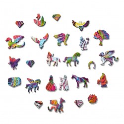 WOOD TRICK Puzzle en bois, Licorne scintillante, woodTrick Puzzles en bois