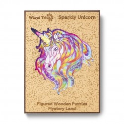 WOOD TRICK Puzzle en bois, Licorne scintillante, woodTrick Puzzles en bois