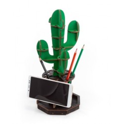 Eco Wood Art Organisateur de Bureau en forme de Cactus Puzzles 3d en bois