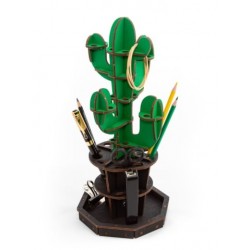 Eco Wood Art Organisateur de Bureau en forme de Cactus Puzzles 3d en bois