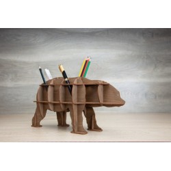 Eco Wood Art Organisateur de Bureau, Ours Brun Puzzles 3d en bois