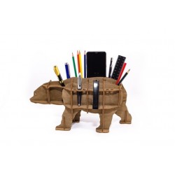 Eco Wood Art Organisateur de Bureau, Ours Brun Puzzles 3d en bois