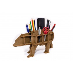 Eco Wood Art Organisateur de Bureau, Ours Brun Puzzles 3d en bois
