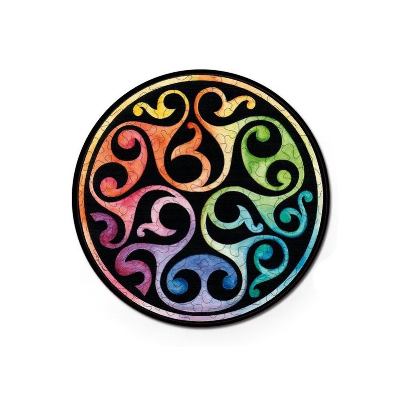 puzzle en bois, curiosi, motif celtic coloré, bourgeon