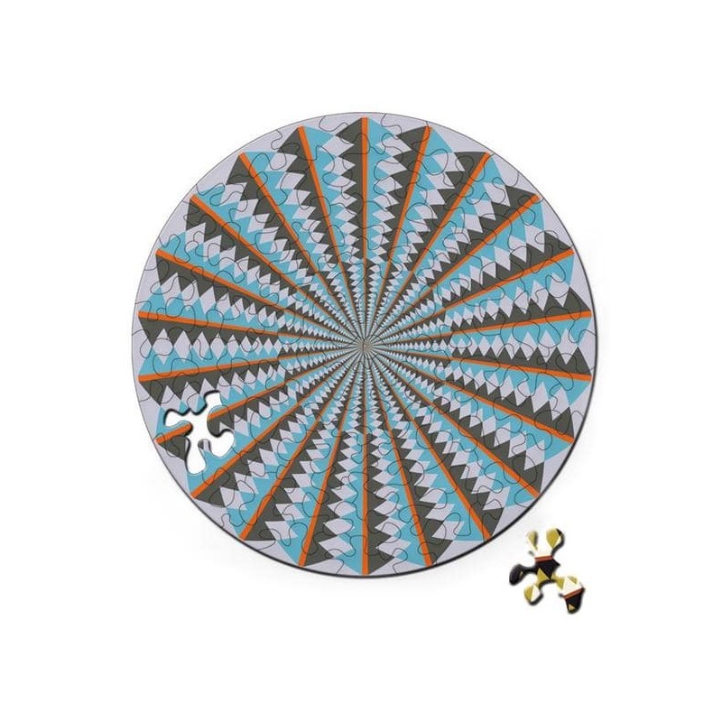 puzzle en bois,rond, 2 motifs, curiosi 4260089029835