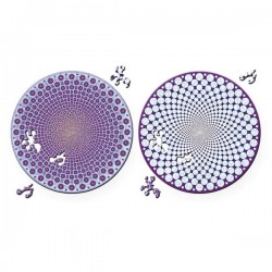 puzzle en bois,rond, 2 motifs, curiosi 4260089029811