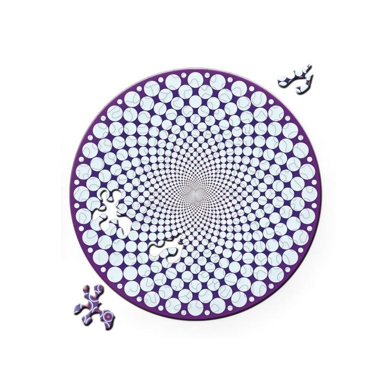 puzzle en bois,rond, 2 motifs, curiosi 4260089029811