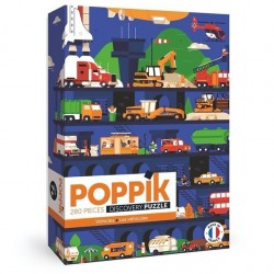 Puzzle 280 pièces, les véhicules, Poppik