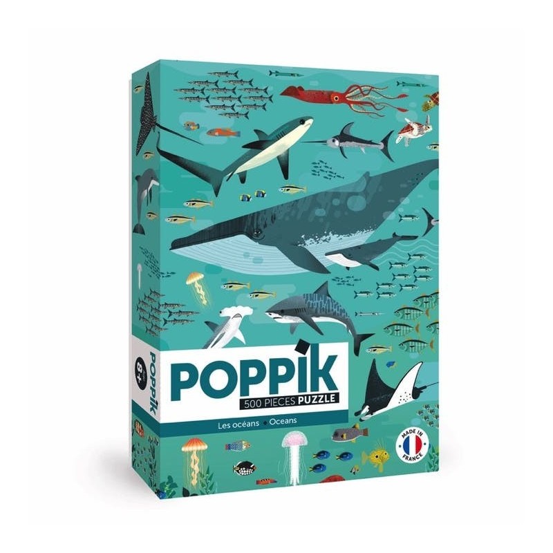 Puzzle 500 pièces, faune océanique, Poppik