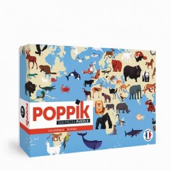 Puzzle 500 pièces, animaux du monde, Poppik