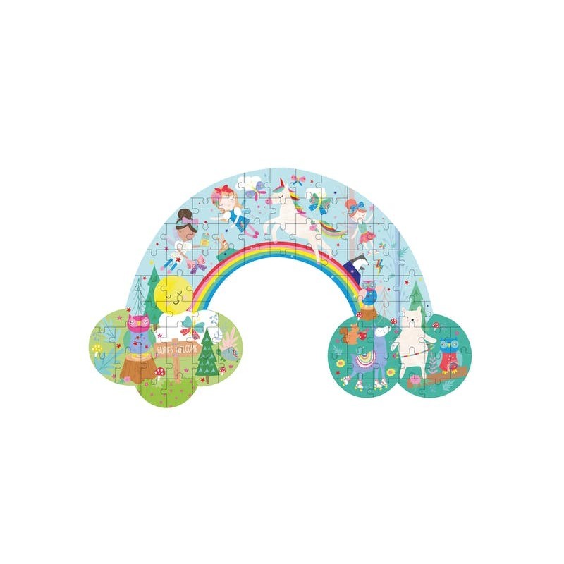 Puzzle enfant 80 pièces, arc en ciel enchanté, floss n rock