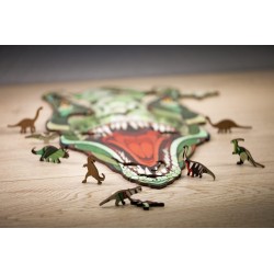 puzzle en bois, 129 pièces, T Rex, eco wood art, 4815123001218