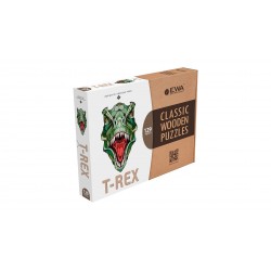 puzzle en bois, 129 pièces, T Rex, eco wood art, 4815123001218