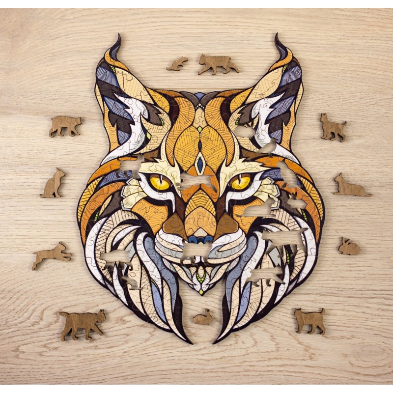Puzzle en bois, 139 pièces, le Lynx, eco wood art, EWA, 4815123001164