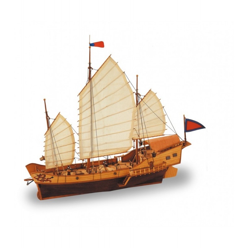 Jonque Chinoise Red Dragon 1:60. Maquette Bateau en Bois, 8421426180206