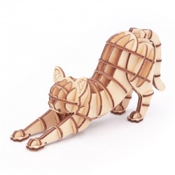 Puzzle en bois Animaux, le Chat s'Etirant