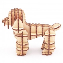 Puzzle 3d bois Animaux, le Caniche