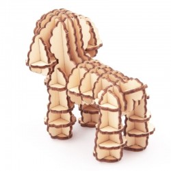 Puzzle 3d bois Animaux, le Caniche