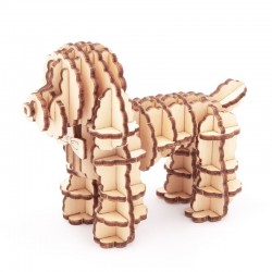 Puzzle 3d bois Animaux, le Caniche
