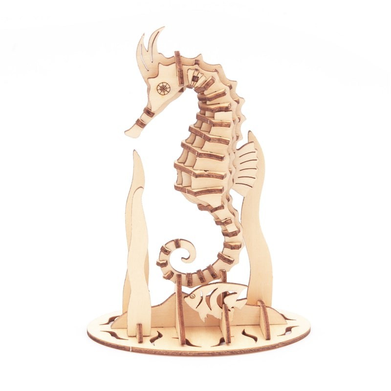 Puzzle 3d en Bois, Hippocampe