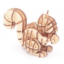 Puzzle Animaux 3d en Bois, Ecureuil avec sa noisette