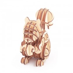 Puzzle Animaux 3d en Bois, Ecureuil avec sa noisette