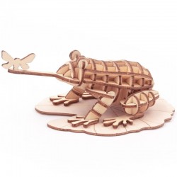 Puzzle 3d en Bois, la Grenouille
