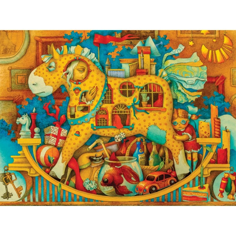 magnifique puzzle en bois motif cheval, puzzle davici 4670027202341