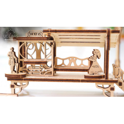UGEARS maquette en bois mecanique,la ligne de tram. Puzzles 3d en bois