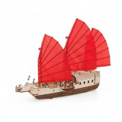 maquette de Jonque , puzzle 3d en bois avec des mécanismes, Eco Wood Art, 4815123002925